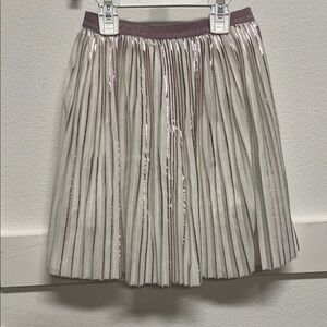 ZARA Elegant Cream and Purple Pleated Skirt